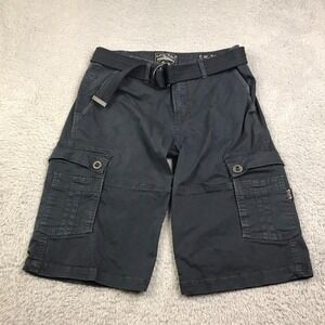 SLVG Salvage Supply Co Cargo Shorts Mens 30 Gray Cotton Stretch 13" For Buckle
